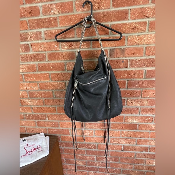 CHRISTIAN LOUBOUTIN Handbag Purse Marianna Rider Large Capra Black - Picture 2 of 16